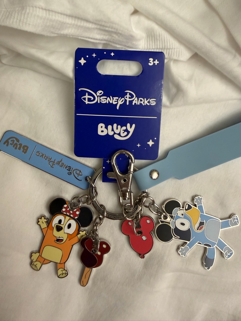 Disney Bluey Blue and Red Character Keychain Set